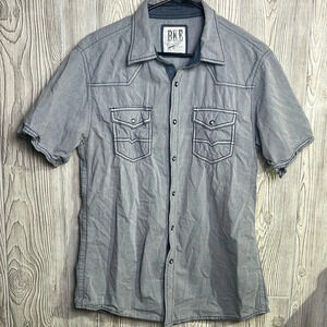 Buckle Short Sleeve Regular Fit Casual Button-Down Shirts for Men Size Large